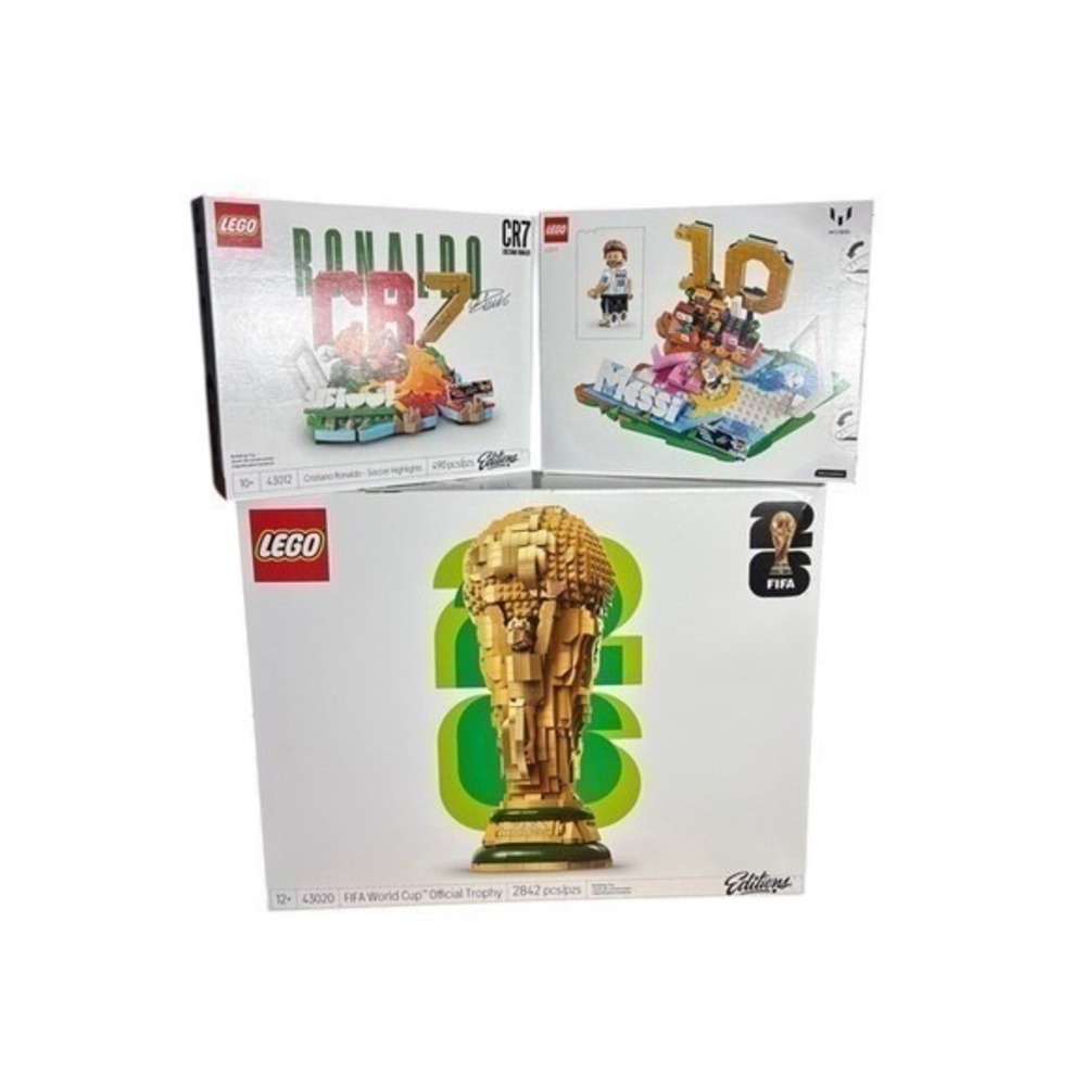 LEGO Editions FIFA World Cup Official Trophy 43020, Messi & Ronaldo Set Lot NEW